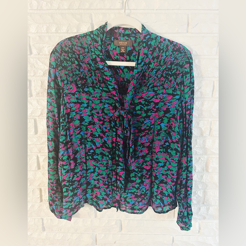 Vintage Victor Alfaro Vibrant Floral Blouse